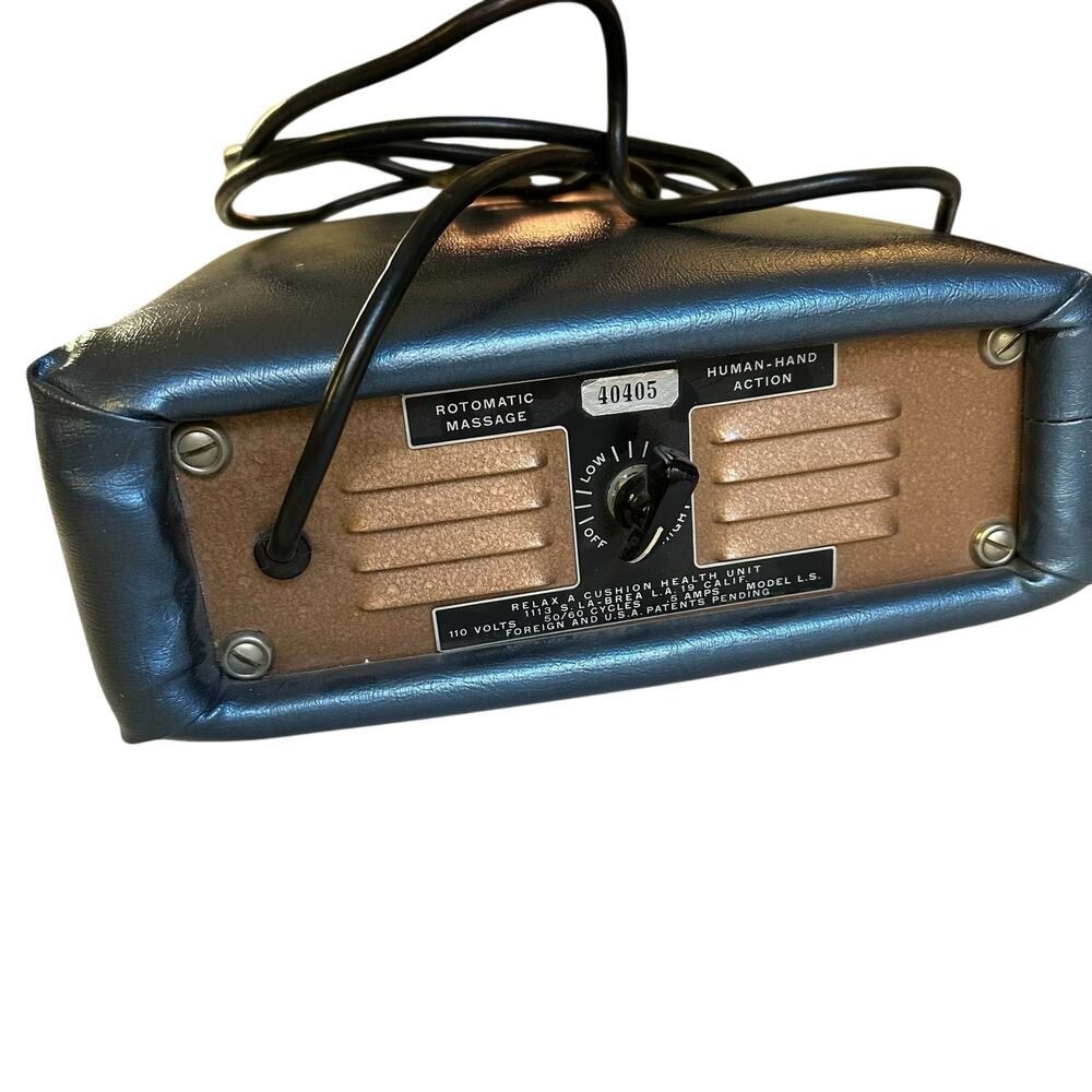 Vintage Rotomatic Massage Human Hand Action Working Relax A Cushion Health Unit
